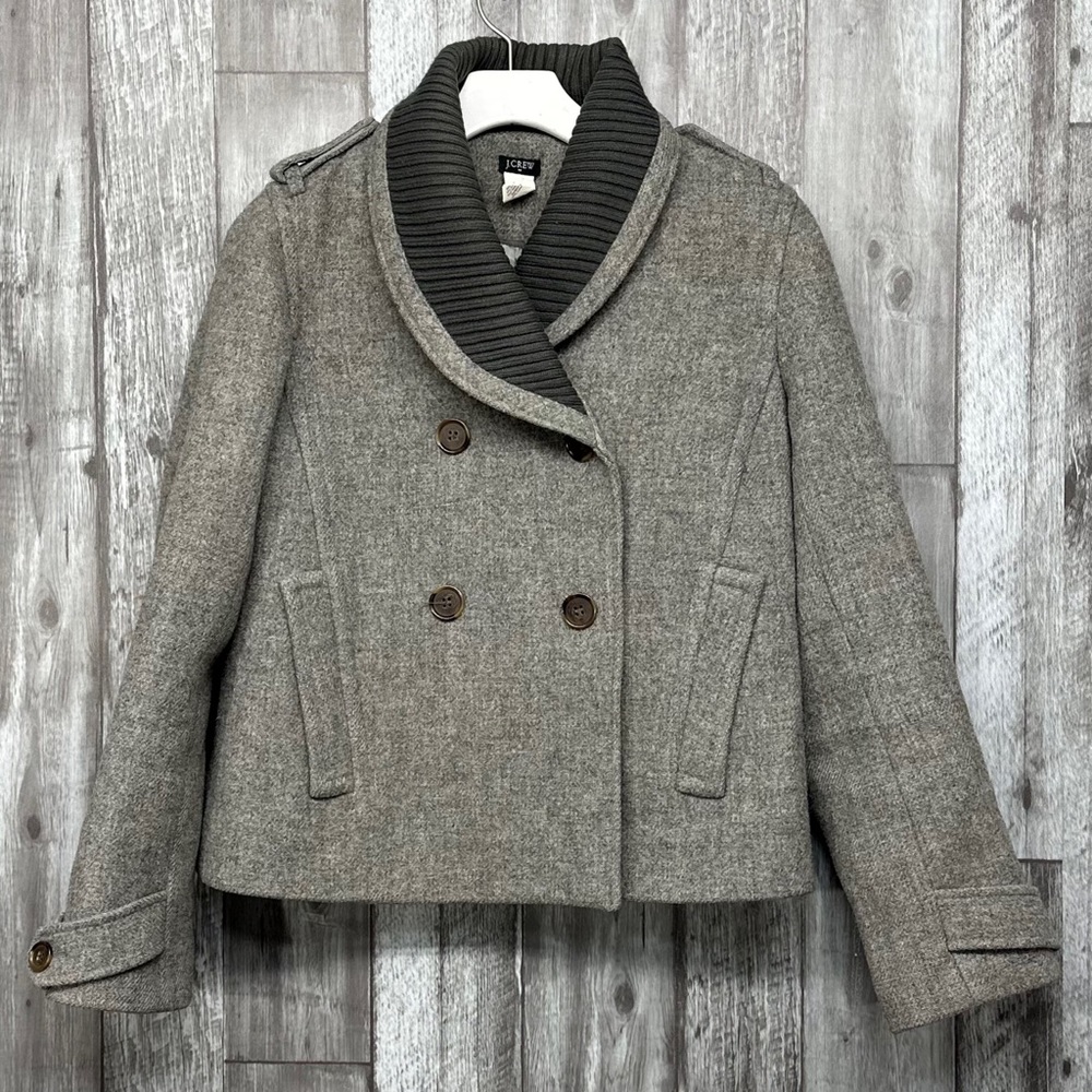 J. Crew Factory Grey Short Wool Blend Coat [PP130]